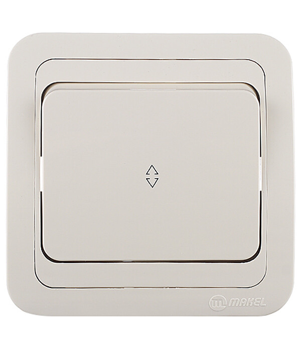 Переключатель Makel Mimoza одноклавишный встраиваемый бежевый (25005)