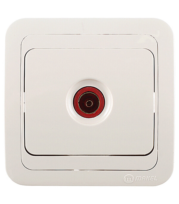 Розетка телевизионная Makel Mimoza встраиваемая бежевая (25027)