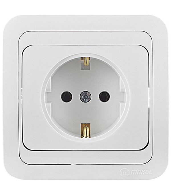 Розетка Makel Mimoza встраиваемая белая (12028)