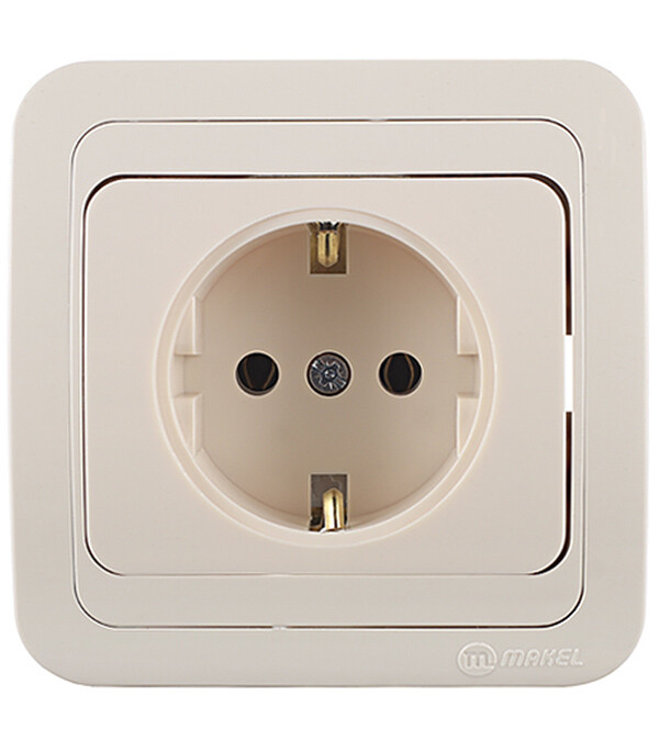 Розетка Makel Mimoza встраиваемая бежевая (25028)