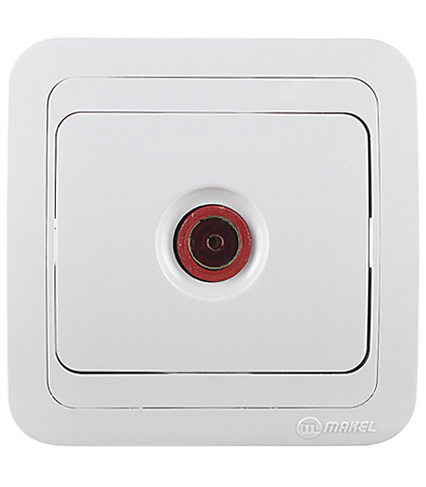 Розетка телевизионная Makel Mimoza встраиваемая белая (12027)