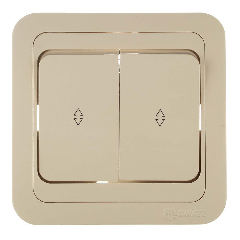 Переключатель Makel Mimoza двухклавишный встраиваемый бежевый (25026)