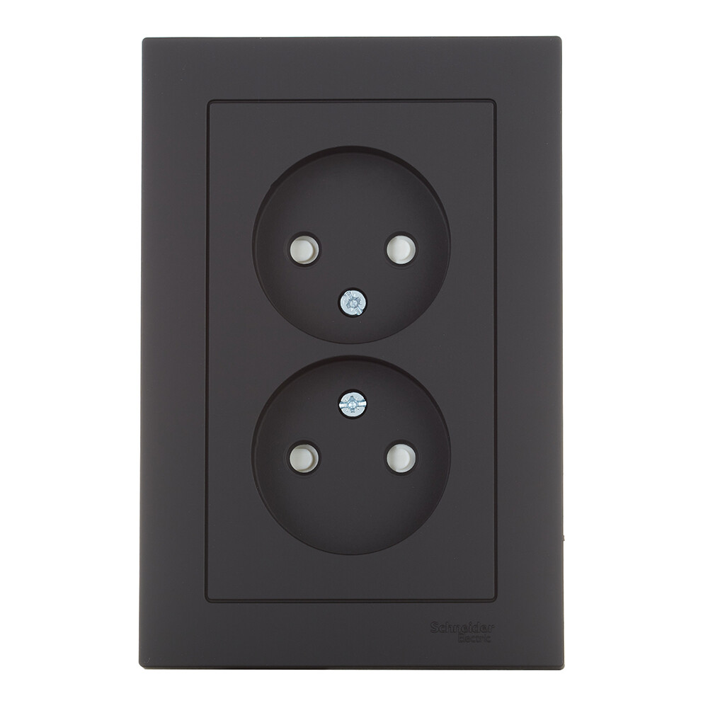 Розетка Systeme Electric AtlasDesign встраиваемая карбон со шторками (ATN001022)