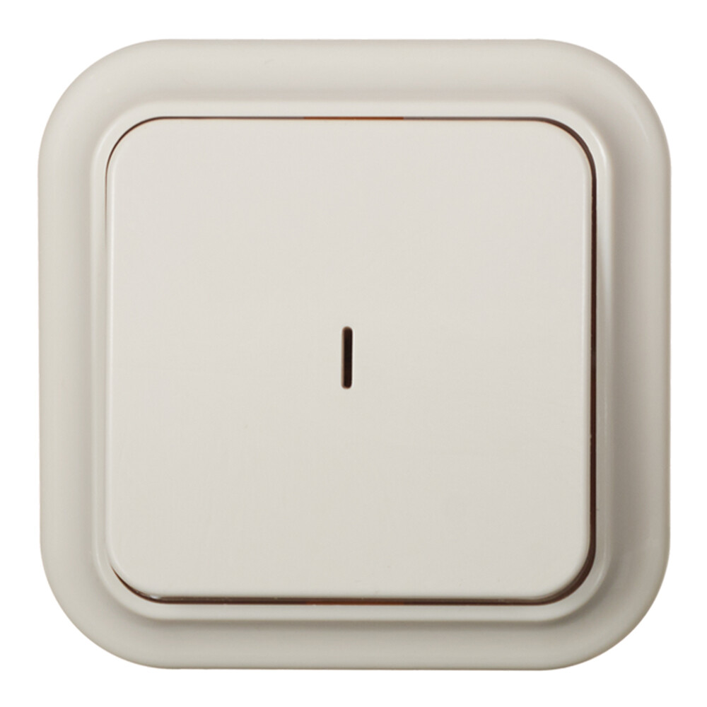 Выключатель Svet одноклавишный накладной бежевый с подсветкой (SV1001-0002)