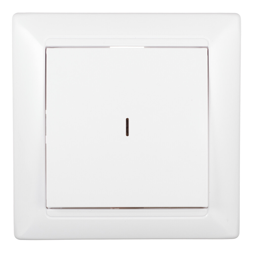 Выключатель Svet одноклавишный встраиваемый белый с подсветкой (SV1001-0008)