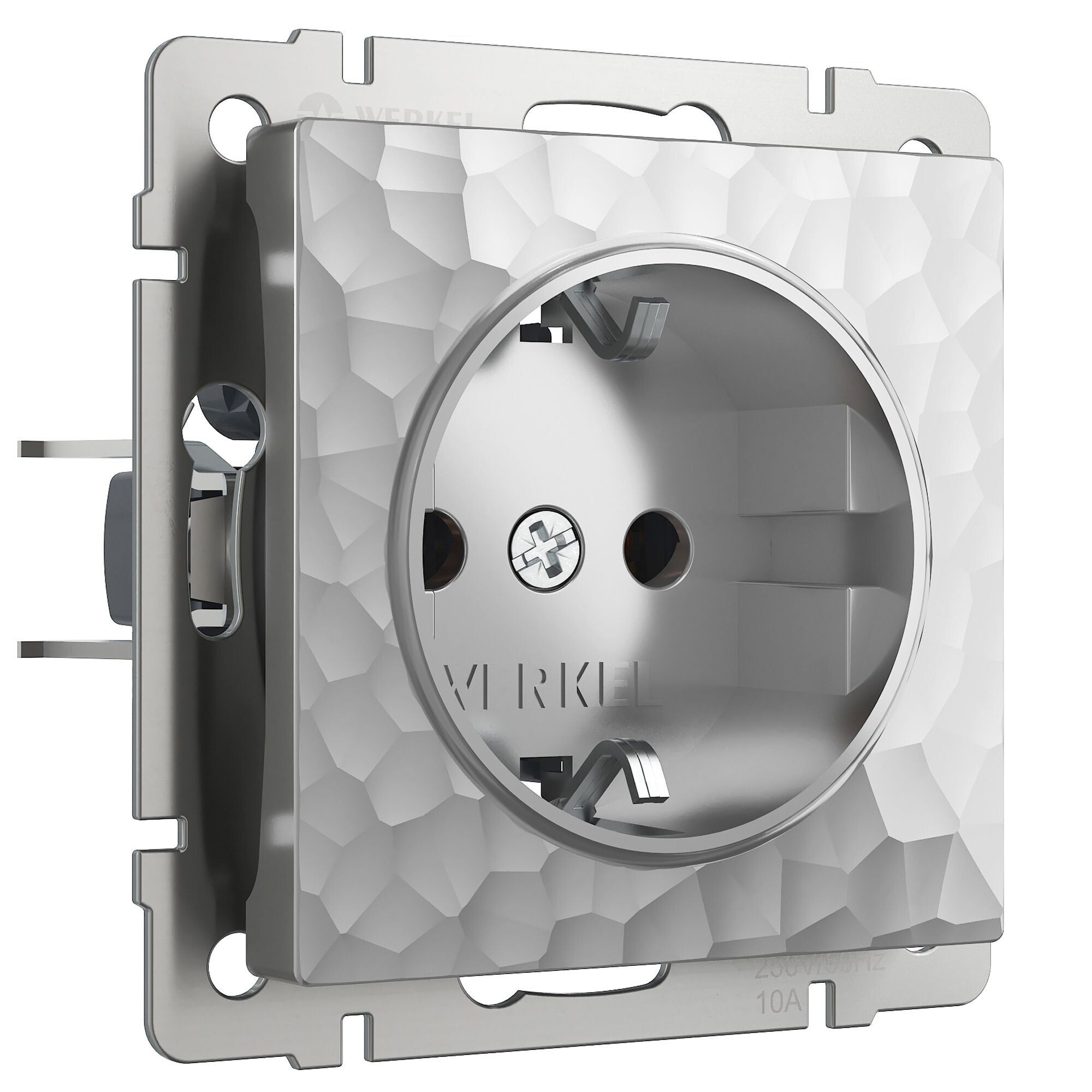 Розетка Werkel встраиваемая серебряная со шторками (a052076)