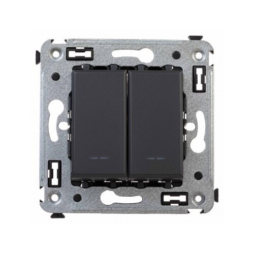 Выключатель DKC Avanti двухклавишный встраиваемый черный (8946844)