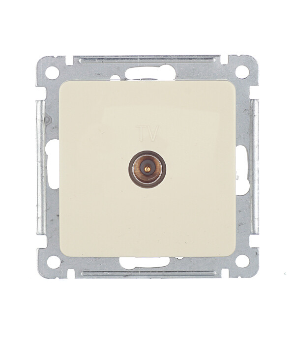 Розетка телевизионная Hegel Master встраиваемая слоновая кость (РСТВ-401-01)