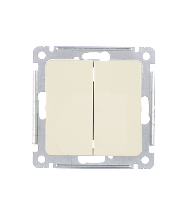 Выключатель Hegel Master двухклавишный встраиваемый слоновая кость (ВС10-451-01)