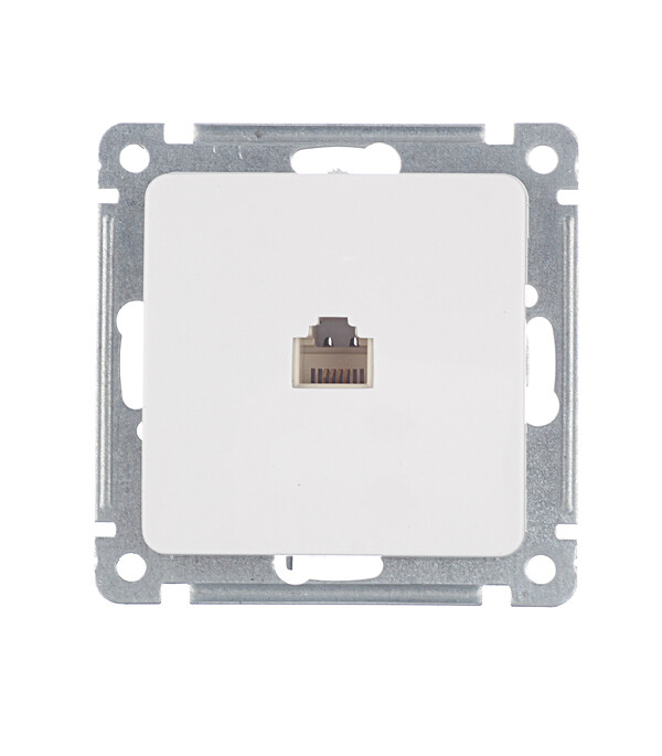 Розетка телефонная Hegel Master встраиваемая белая RJ11 (РСТ-400)