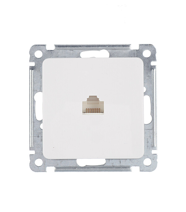 Розетка компьютерная Hegel Master встраиваемая белая RJ45 (РСК-400)