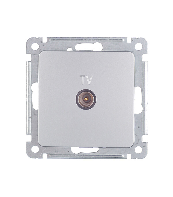 Розетка телевизионная Hegel Master встраиваемая серебро (РСТВ-401-06)