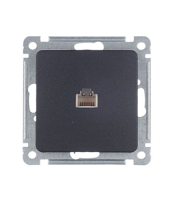 Розетка телефонная Hegel Master встраиваемая черная RJ11 (РСТ-400-08)