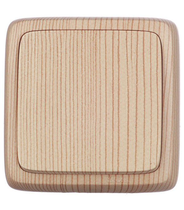 Выключатель Hegel Alfa одноклавишный накладной сосна (ВА10-113-02)