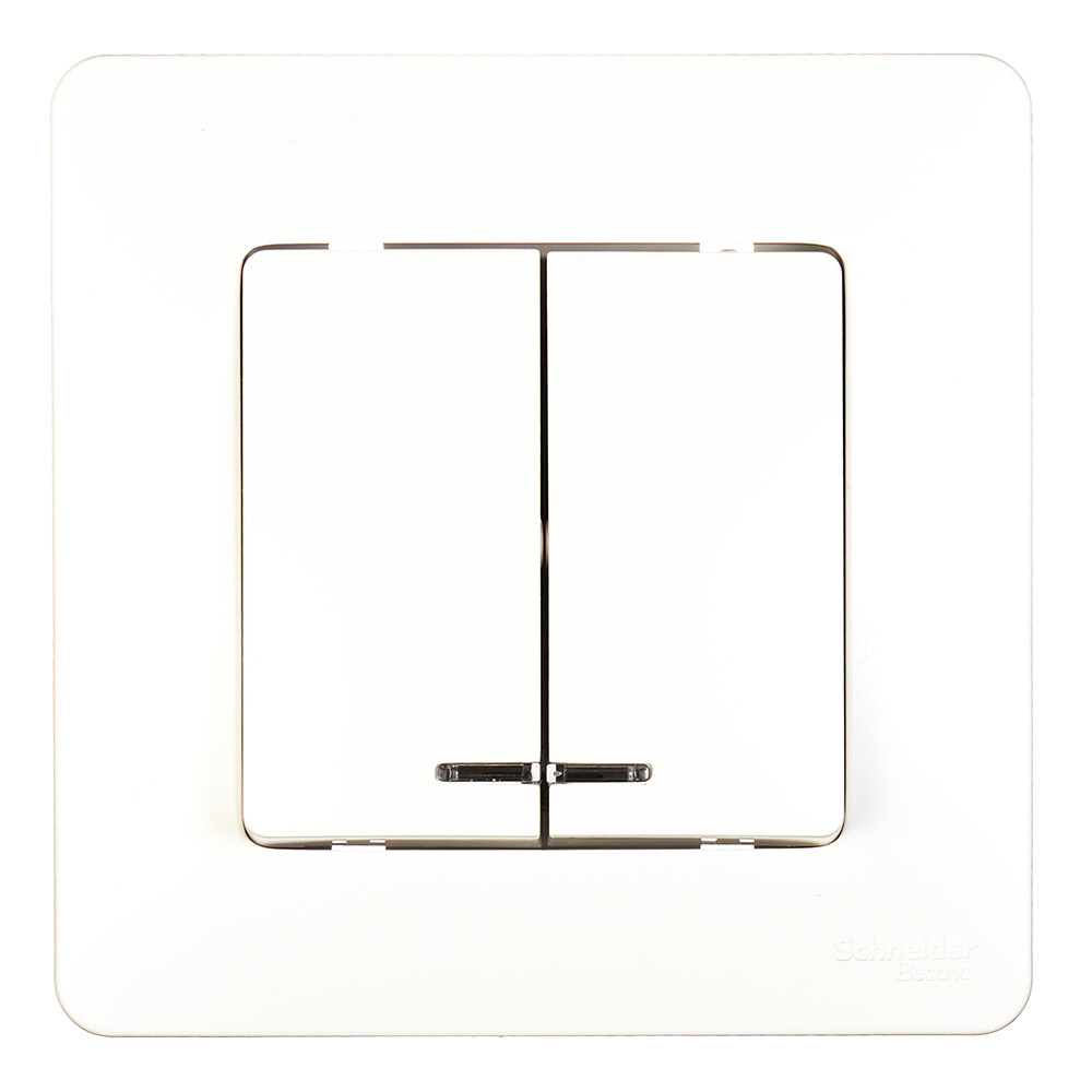 Выключатель Systeme Electric Blanca двухклавишный встраиваемый белый с подсветкой (BLNVS010511)