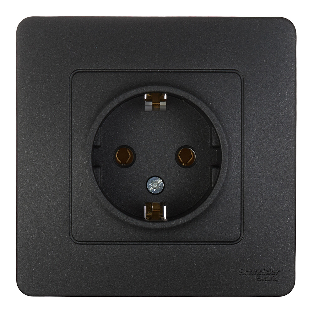 Розетка Systeme Electric Blanca встраиваемая антрацит (BLNRS001016)