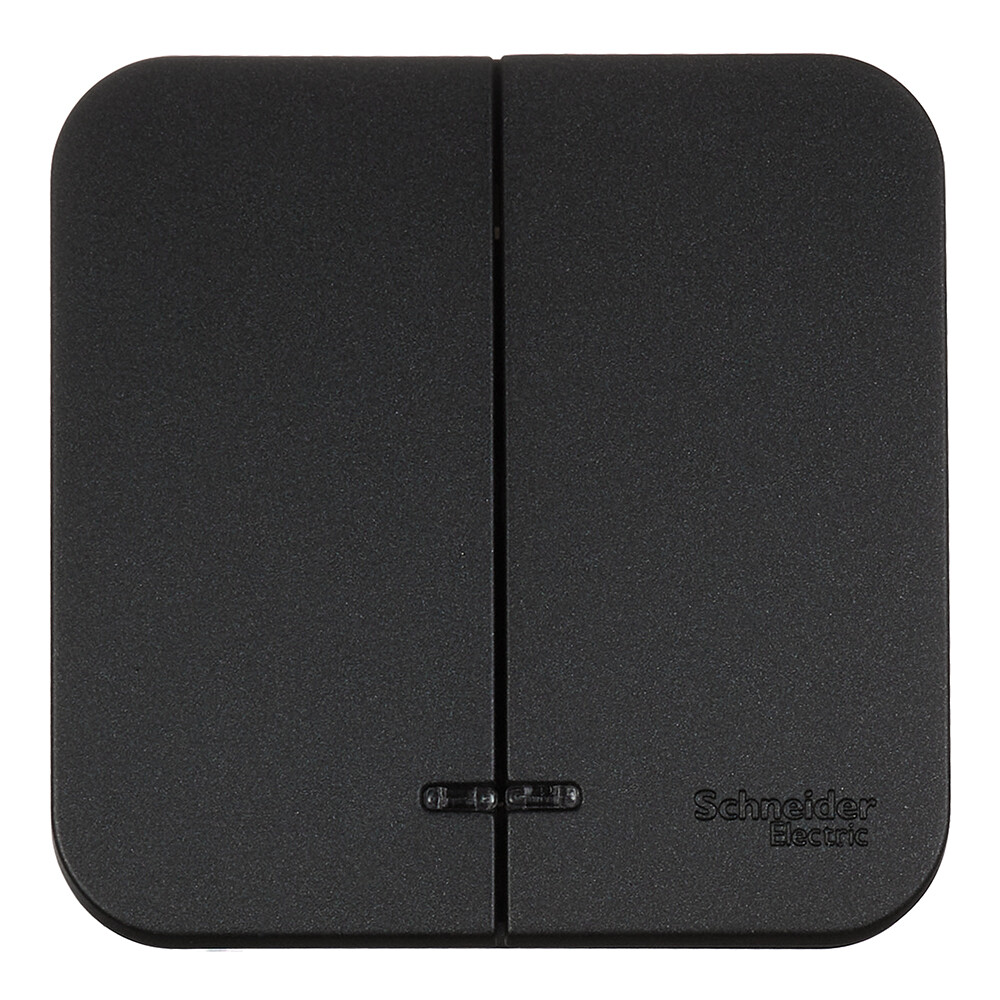 Выключатель Systeme Electric Blanca двухклавишный накладной антрацит с подсветкой (BLNVA105116)