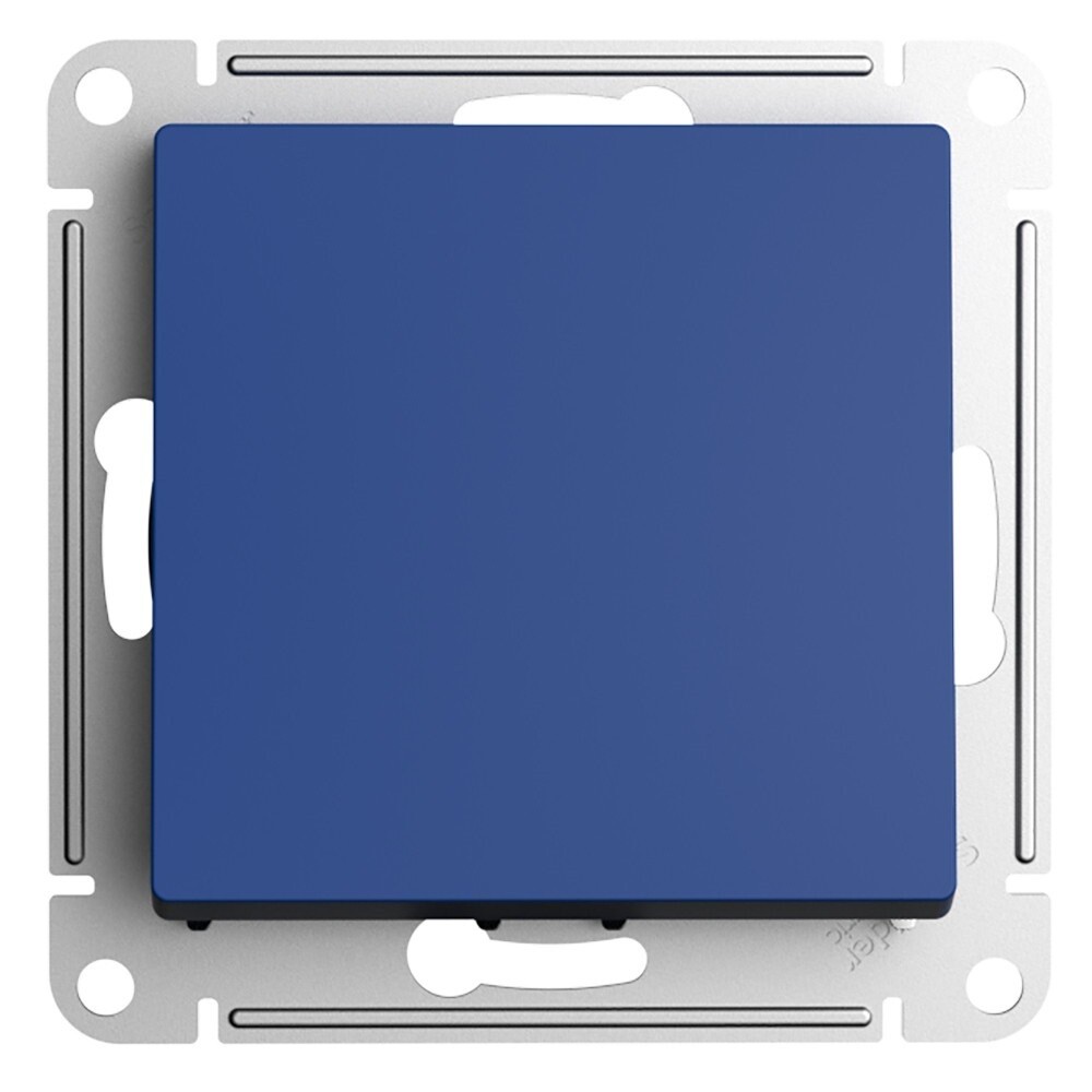 Выключатель Systeme Electric AtlasDesign одноклавишный встраиваемый аквамарин с самовозвратом (ATN001115)