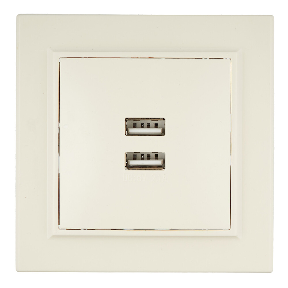 Розетка USB EKF Минск встраиваемая бежевая 2хUSB-А (ERR-2USB-200)