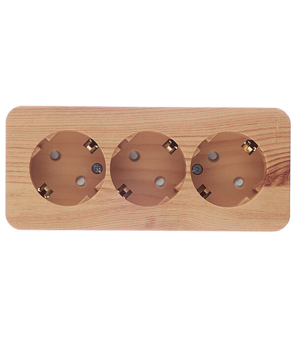 Розетка Systeme Electric Blanca накладная ясень со шторками (BLNRA011315)