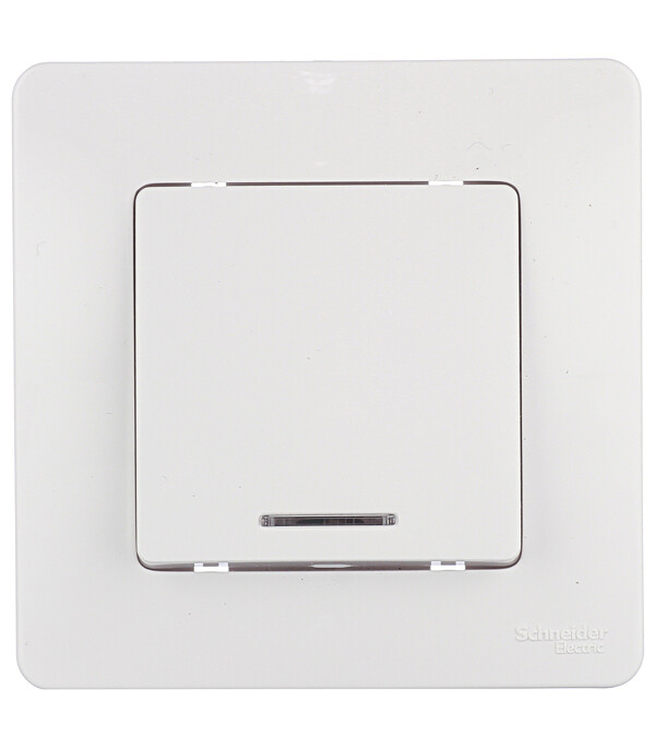 Выключатель Systeme Electric Blanca одноклавишный встраиваемый белый с подсветкой (BLNVS010111)