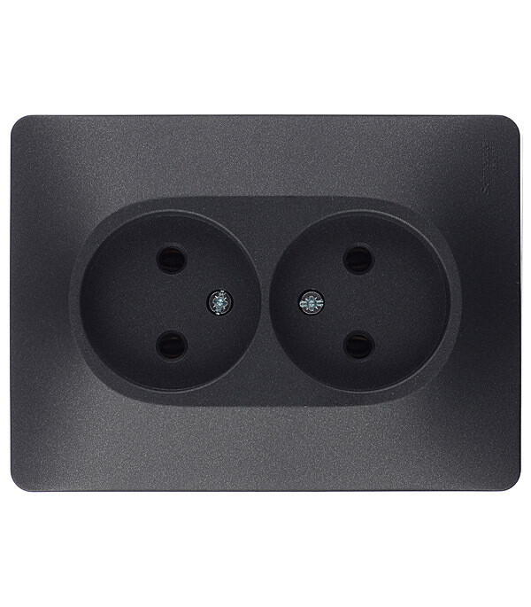 Розетка Systeme Electric Glossa встраиваемая антрацит (GSL000720)