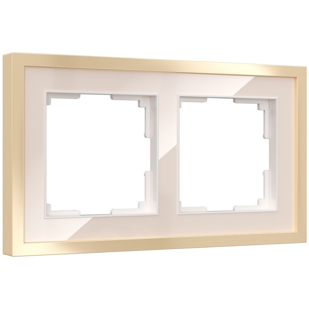 Рамка Werkel Baguette двухместная айвори/латунь (a060235)
