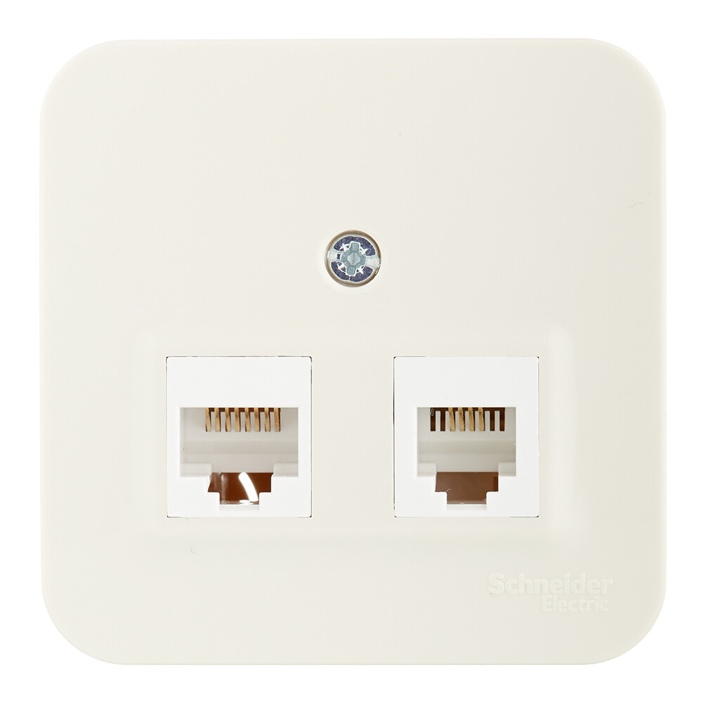 Розетка компьютерная Systeme Electric Blanca накладная бежевая 2хRJ45 (BLNIA045457)
