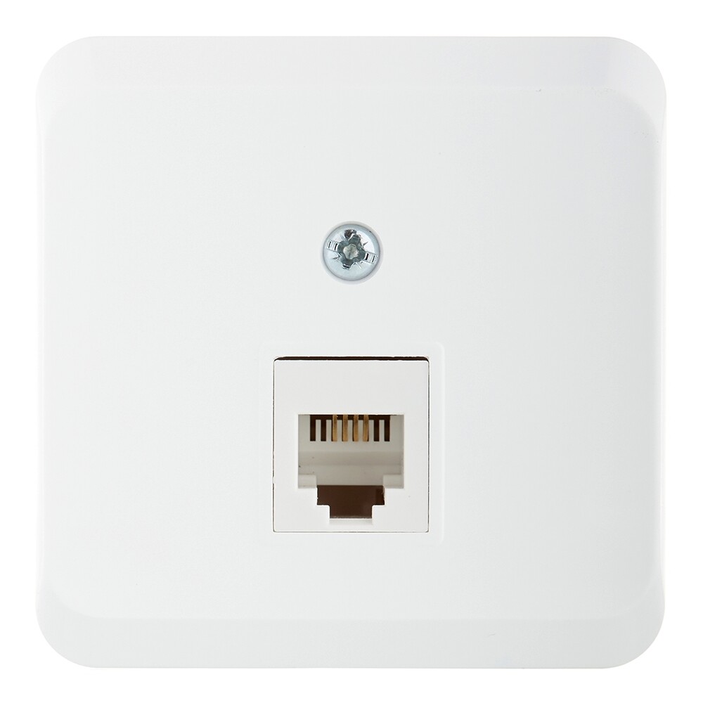 Розетка телефонная Systeme Electric Этюд накладная белая (TELA-001B)