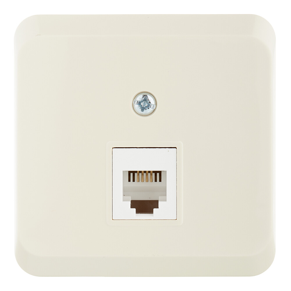 Розетка телефонная Systeme Electric Этюд накладная кремовая (TELA-001K)