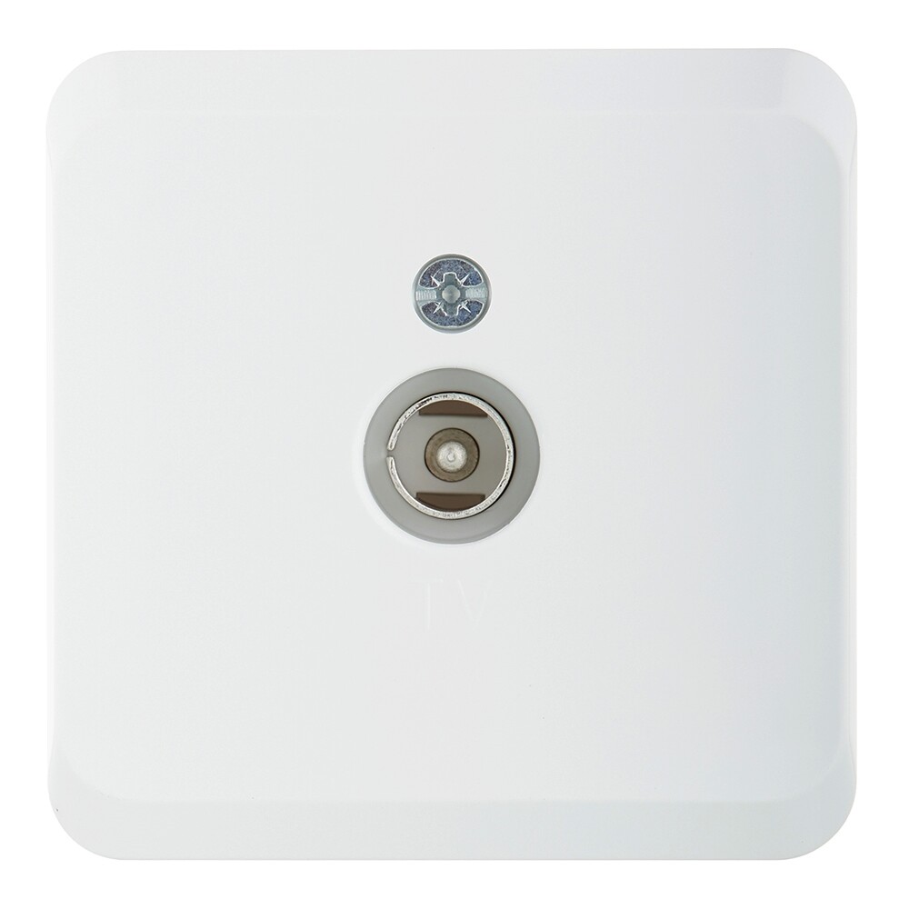 Розетка телевизионная Systeme Electric Этюд накладная белая (TVA-002B)