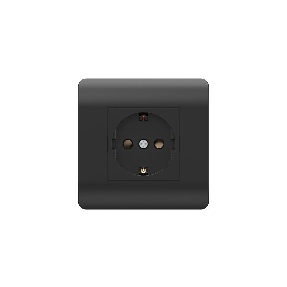 Розетка Chint NEW3-E встраиваемая черная со шторками (431484)