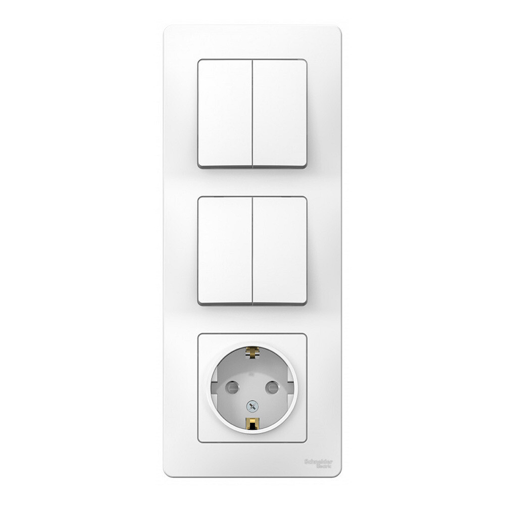 Блок выключатель и розетка Systeme Electric Blanca четырехклавишный встраиваемый белый (BLNBS102201)