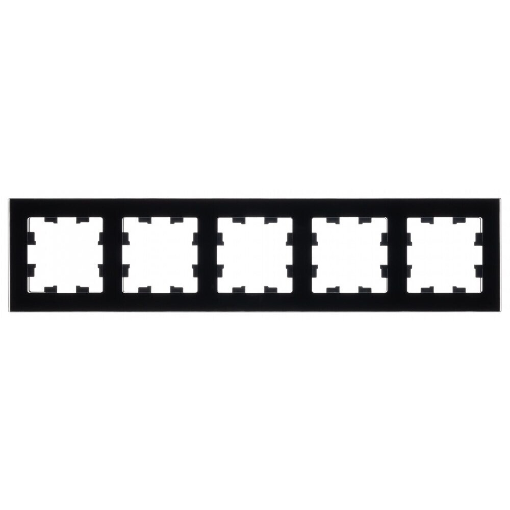 Рамка Systeme Electric AtlasDesign Nature пятиместная черная (ATN321005)