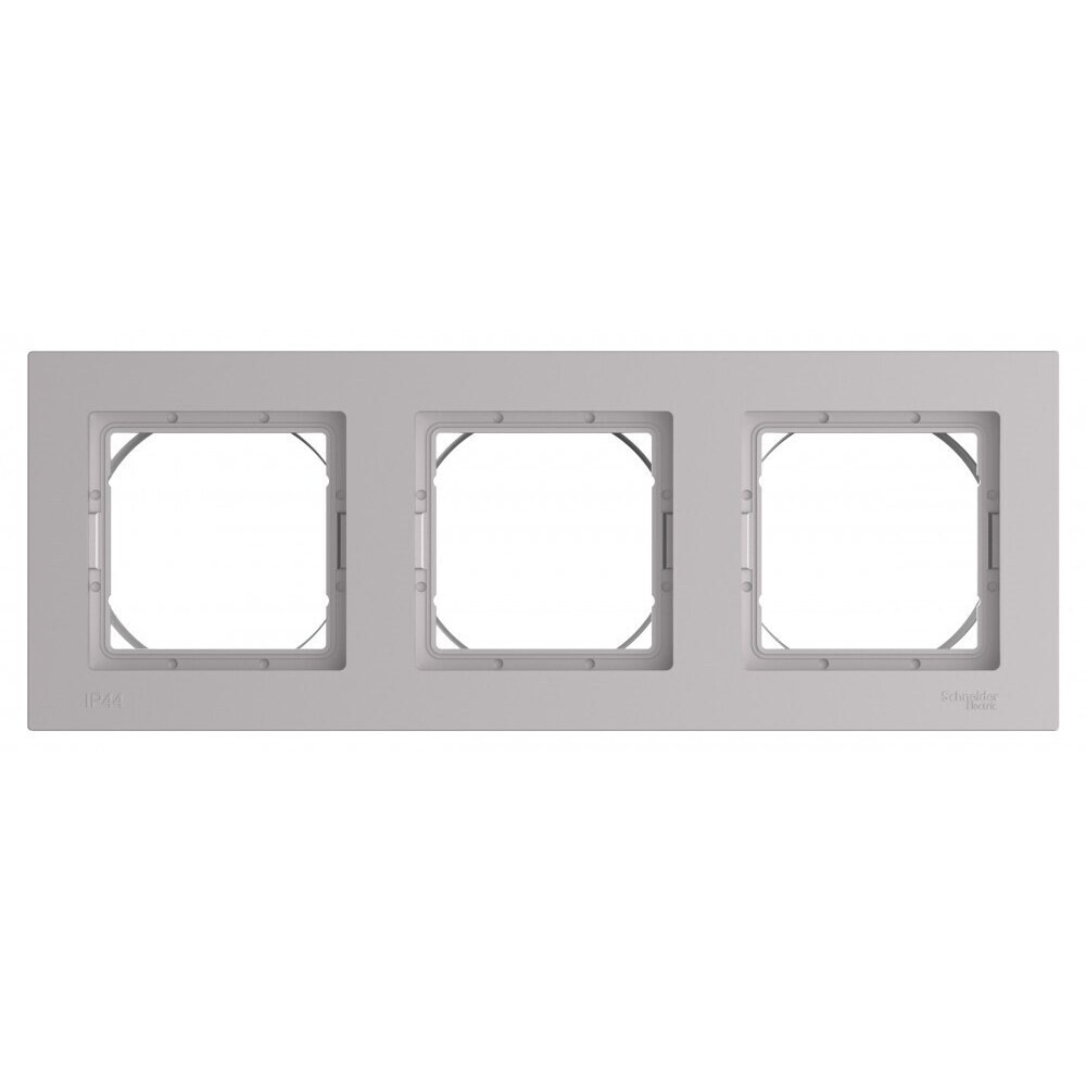 Рамка Systeme Electric AtlasDesign Aqua трехместная алюминий (ATN440303)