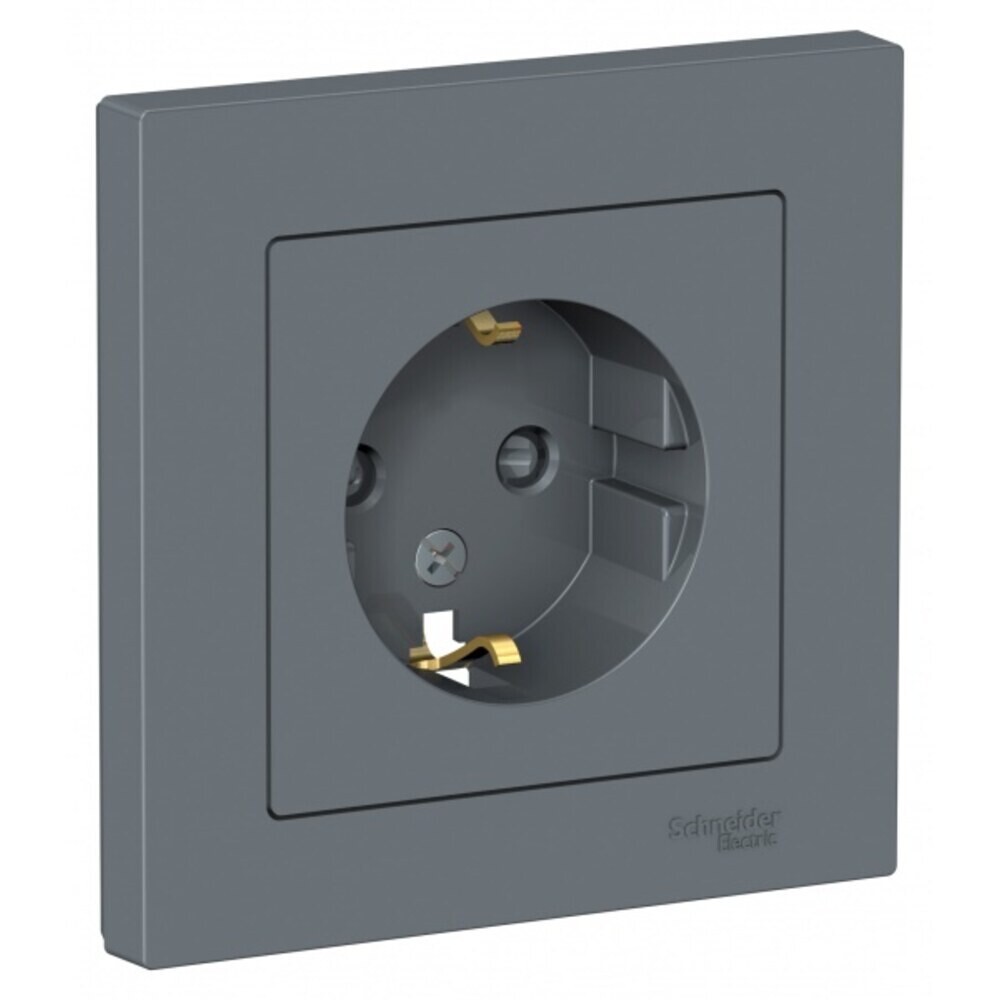 Розетка Systeme Electric AtlasDesign встраиваемая грифель со шторками (ATN000744)