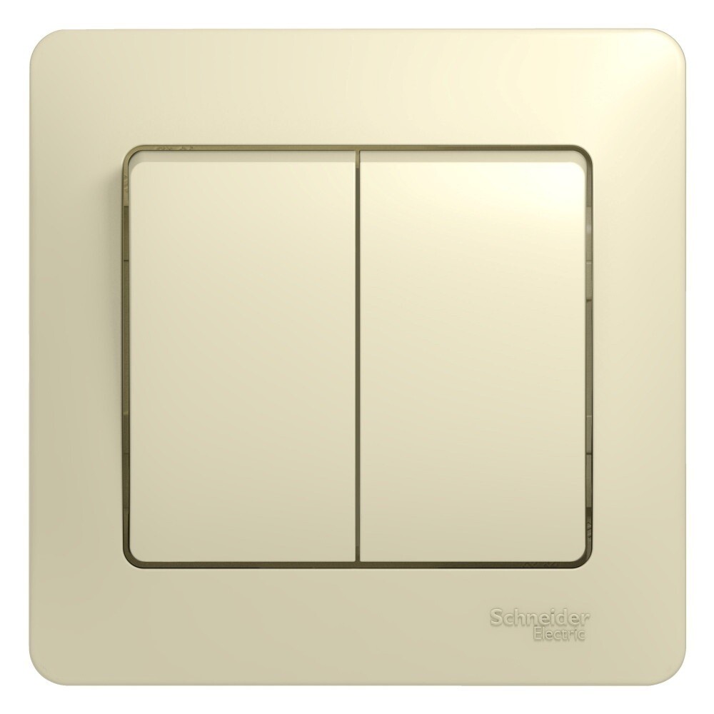 Выключатель Systeme Electric Glossa двухклавишный встраиваемый бежевый (GSL000252)