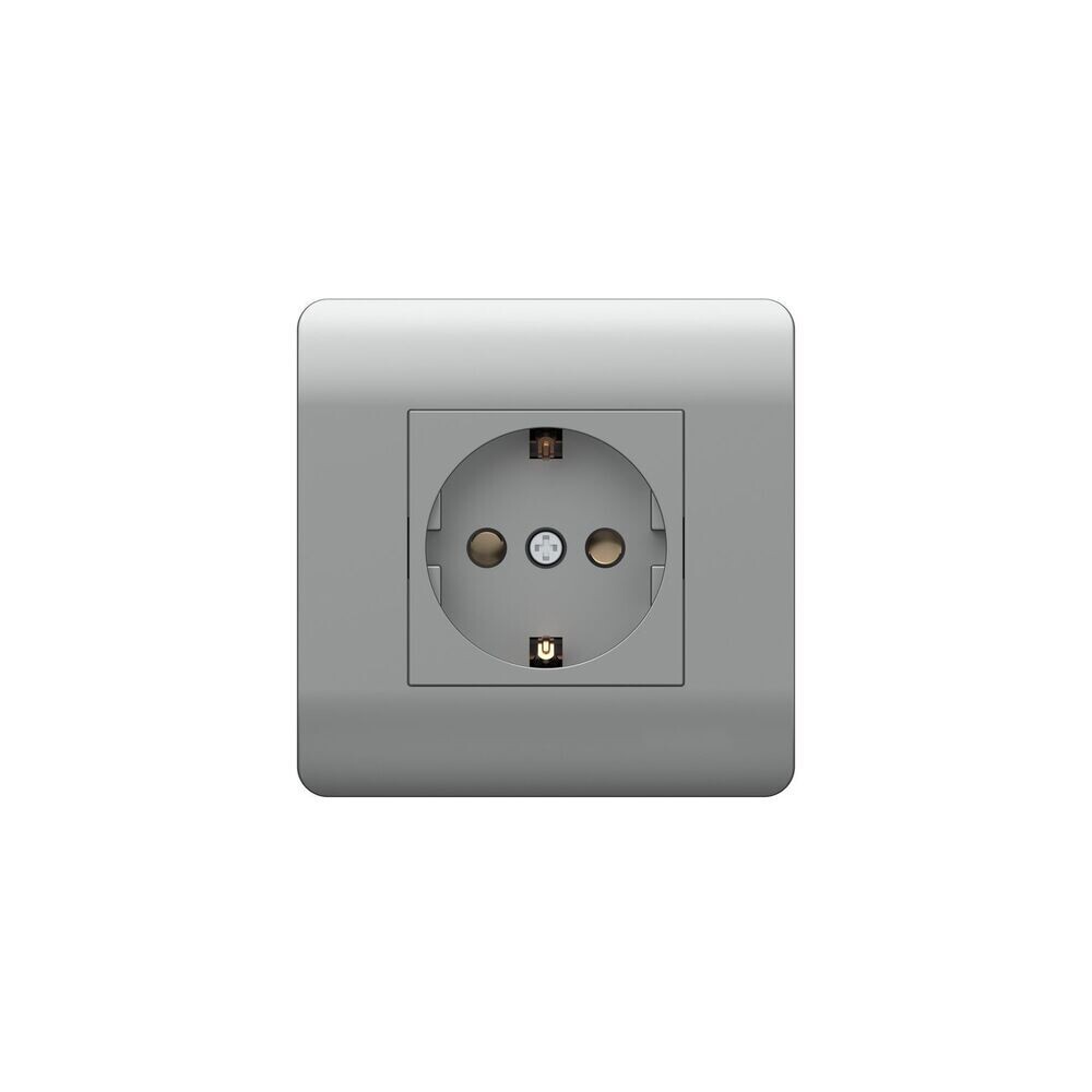 Розетка Chint NEW3-E встраиваемая серебряная со шторками (431405)