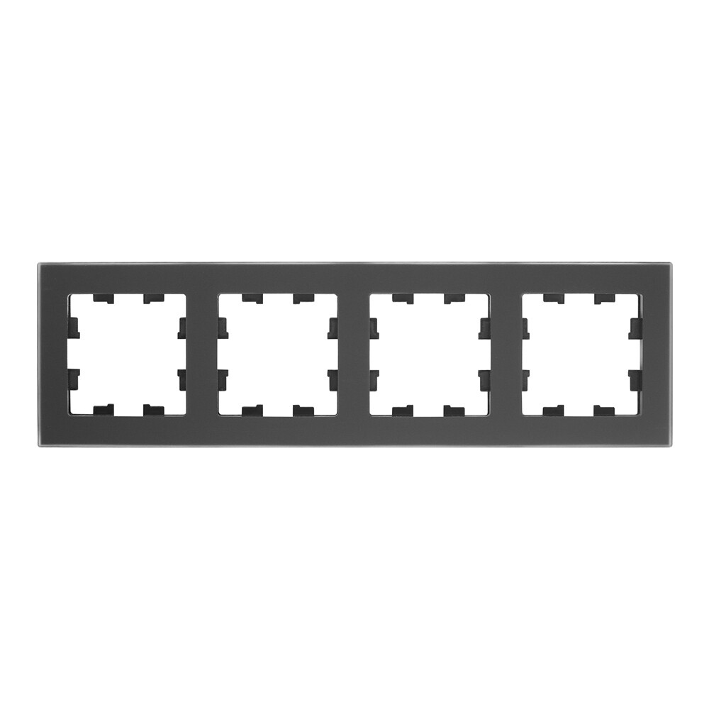 Рамка Systeme Electric AtlasDesign Nature четырехместная черная (ATN331004)