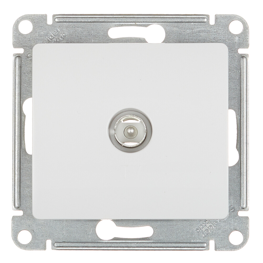 Розетка телевизионная Systeme Electric Glossa встраиваемая белая (GSL000193)