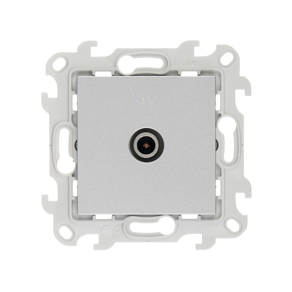 Розетка телевизионная Simon 24 Harmonie встраиваемая алюминий TV (2410475-033)