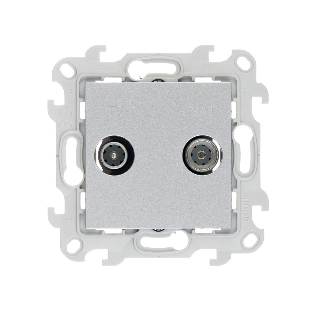 Розетка телевизионная Simon 24 Harmonie встраиваемая алюминий TV/ SAT (2410485-033)
