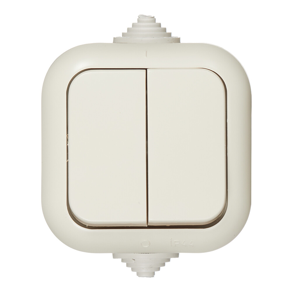 Выключатель Svet двухклавишный накладной бежевый (0601-00091/5454)