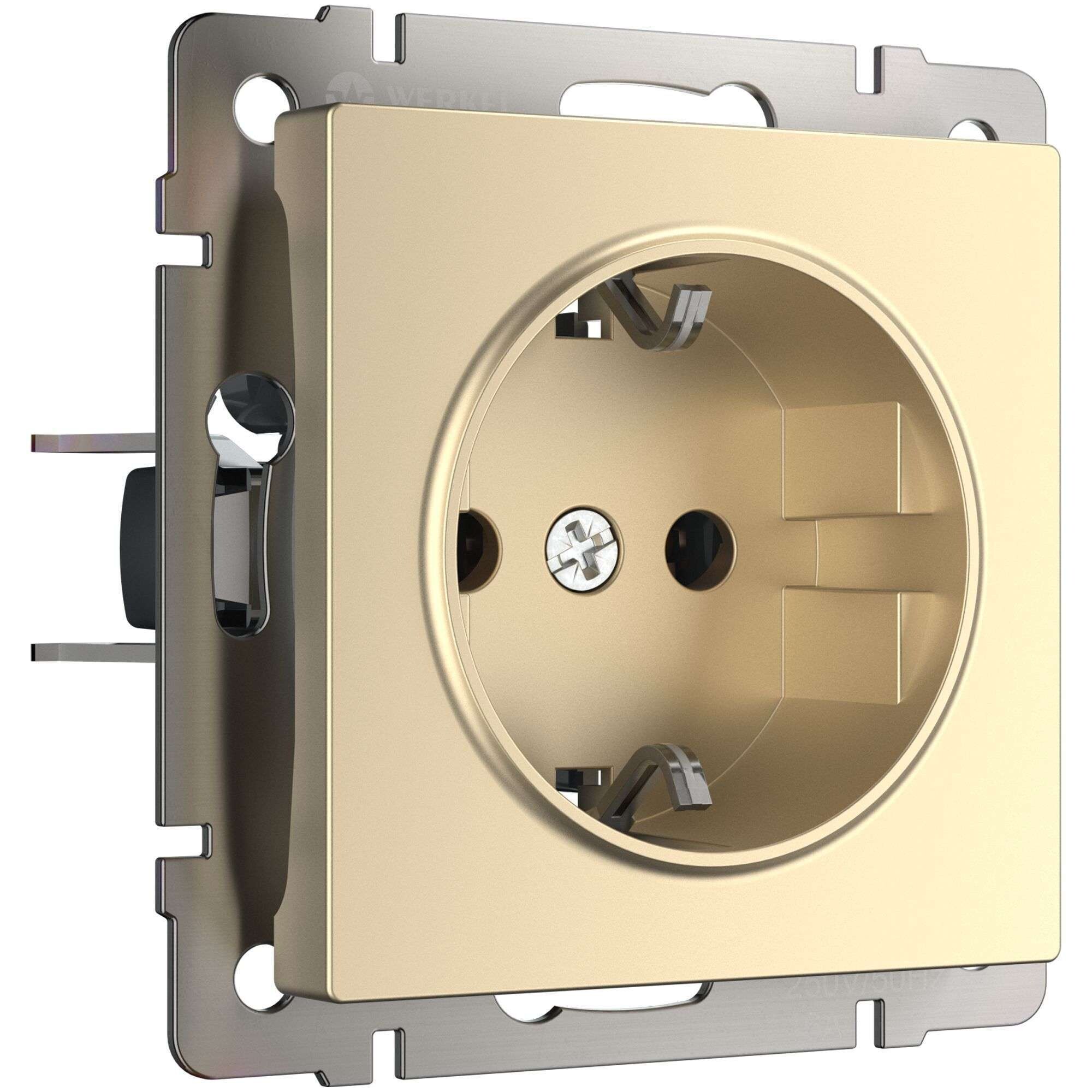 Розетка Werkel встраиваемая шампань со шторками (a050858)