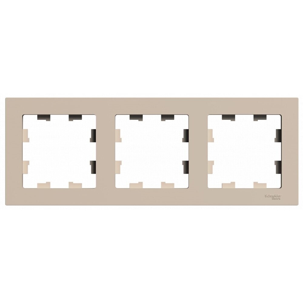 Рамка Systeme Electric AtlasDesign трехместная песочная (ATN001203)