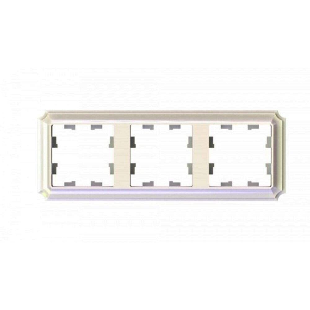 Рамка Systeme Electric AtlasDesign Antique трехместная жемчуг (ATN100403)