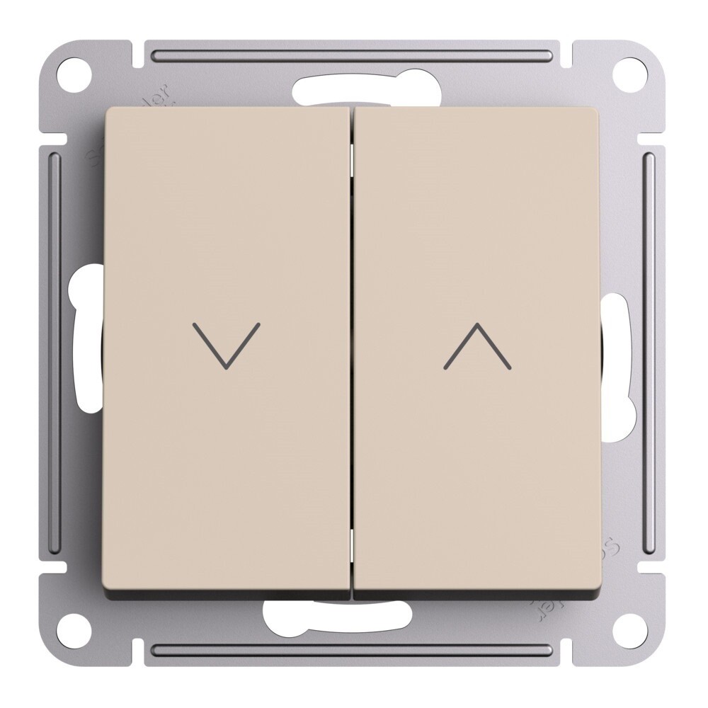 Выключатель жалюзи Systeme Electric AtlasDesign двухклавишный встраиваемый песочный (ATN001219)