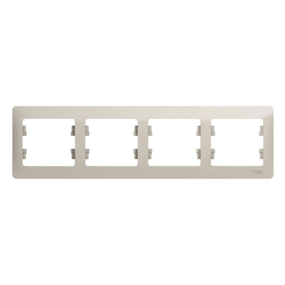 Рамка Systeme Electric Glossa четырехместная молочная (GSL000904)
