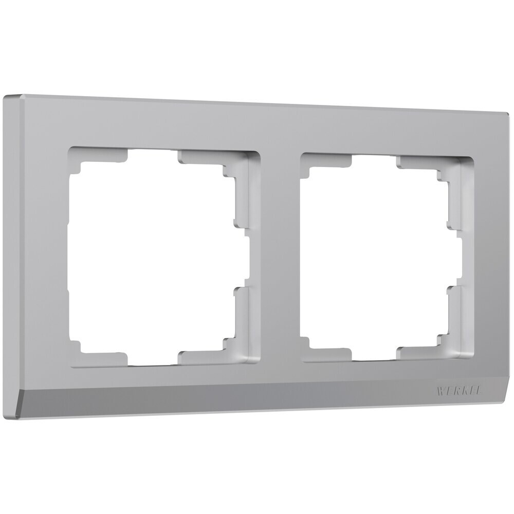 Рамка Werkel Stark двухместная серебряная (a050924)
