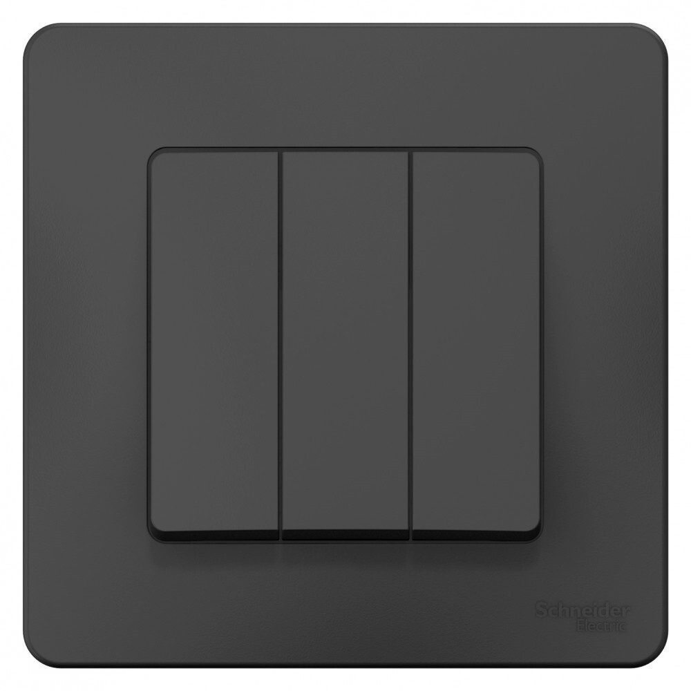 Выключатель Systeme Electric Blanca трехклавишный встраиваемый антрацит (BLNVS100506)